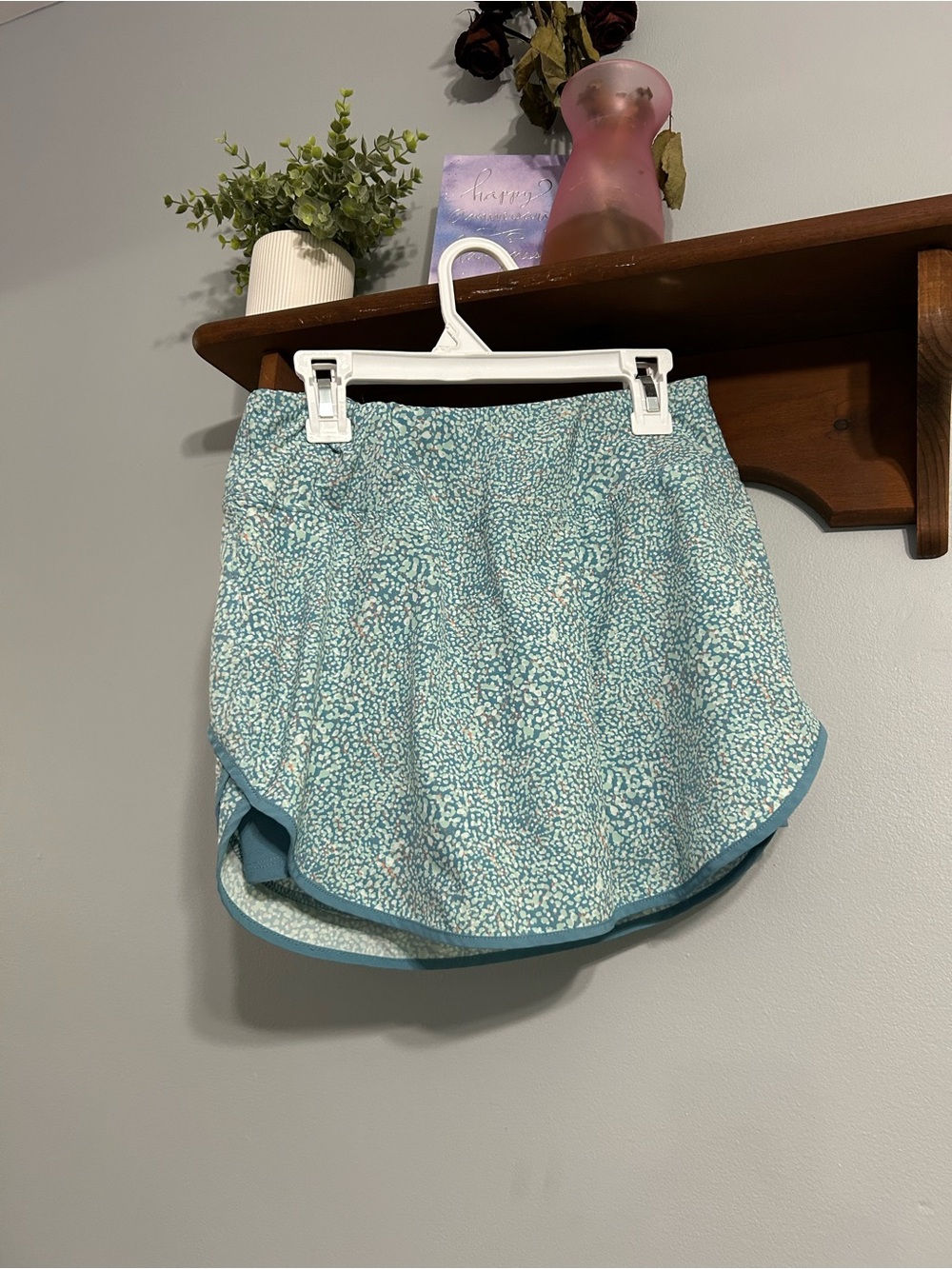 Aqua Speckled Active Skort